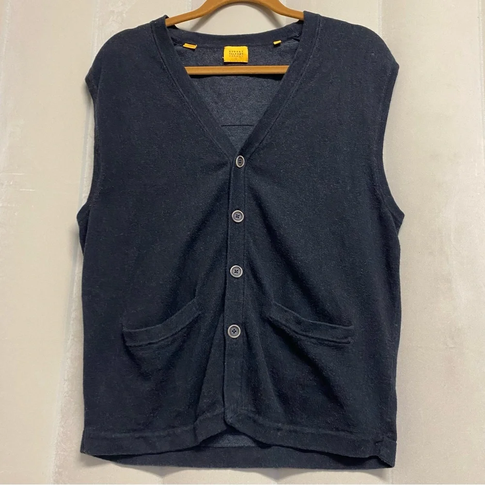 Robert Talbott Carmel Men’s Vest Sleeveless Cardigan Medium Silk Cashmere Cotton